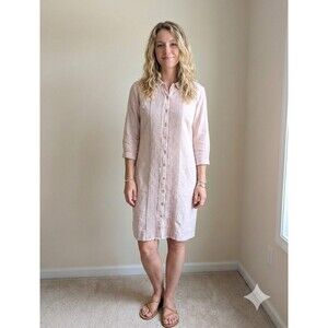 ​Vintage Country Miss Pink Pleated Shirt Dress 60s 70s Mod Retro Union Made 14